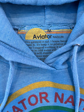 Aviator Nation unisex neon blue logo hoodie sweatshirt M