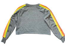 Aviator Nation women’s neon 5 stripe bolt cropped sweatshirt XS