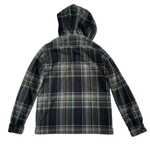 Billabong boys fleece flannel plaid pullover hoodie S(8-9)
