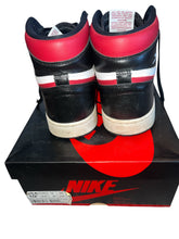 Nike Air Jordan men’s Retro 1 high OG sneaker black/gym red/white sail 10.5