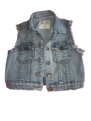 So Nikki girls cropped denim vest M(10)
