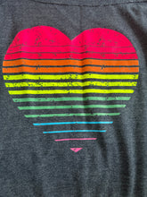 Vintage Havana girls one shoulder neon heart top L(14)