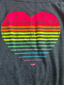 Vintage Havana girls one shoulder neon heart top L(14)