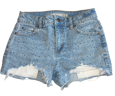 Tractr girls mini studded distressed jean shorts 8