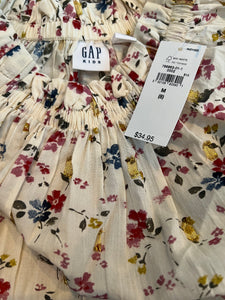 Gap Kids girls Swiss dot floral smocked top M(8) NEW