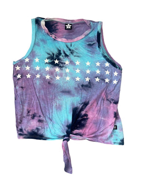 Pixie Lane girls knotted tie dye star tank top 9-10