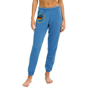 Aviator Nation unisex neon blue logo sweatpants L