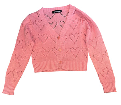 Global Love girls cropped heart sweater cardigan M(8)
