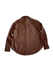 Free People Easy Rider faux leather shacket XS NEW