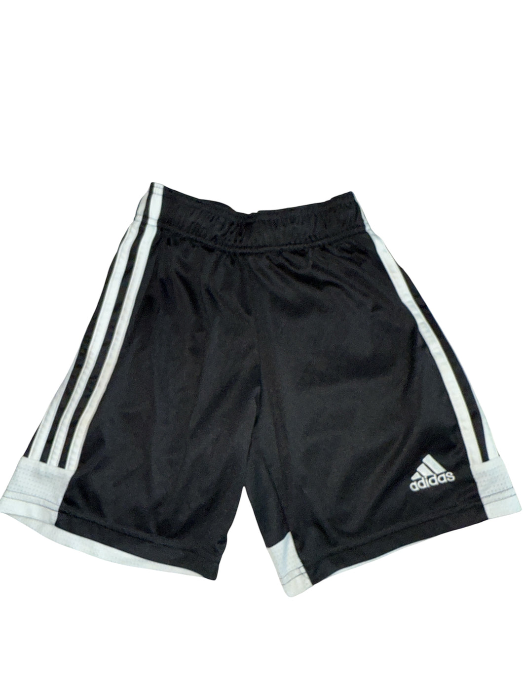 Adidas boys triple stripe black athletic shorts S(8)