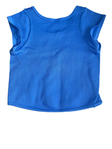 Suzette Collection girls cap sleeve cropped tee M/L(10-14)