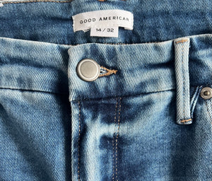 Good American women’s Good Classic hi rise mini bootcut jeans 14/32