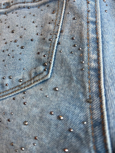 Tractr girls mini studded distressed jean shorts 8