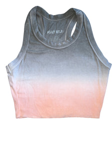 Katie J NYC Livi tween girls ribbed ombre cropped racerback tank L(12)
