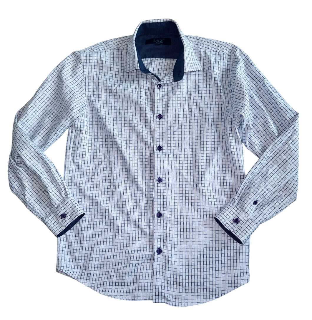 L&Z Royal boys woven button down dress shirt 16