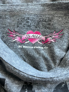So Nikki girls ruffle sleeve PEACE muscle tank M(10-12)