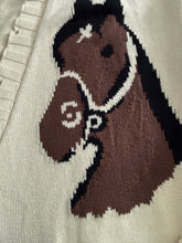 Profound women’s oversized floral horses distressed cardigan sweater XS