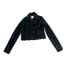 Hidden Jeans women’s cropped faux leather moto jacket M