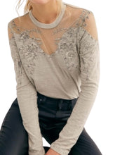 Free People women’s embellished mesh top XS