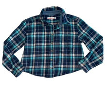 Vintage Havana girls Hamptons New York cropped flannel shirt S(7-8)