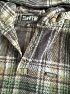Billabong boys fleece flannel plaid pullover hoodie S(8-9)