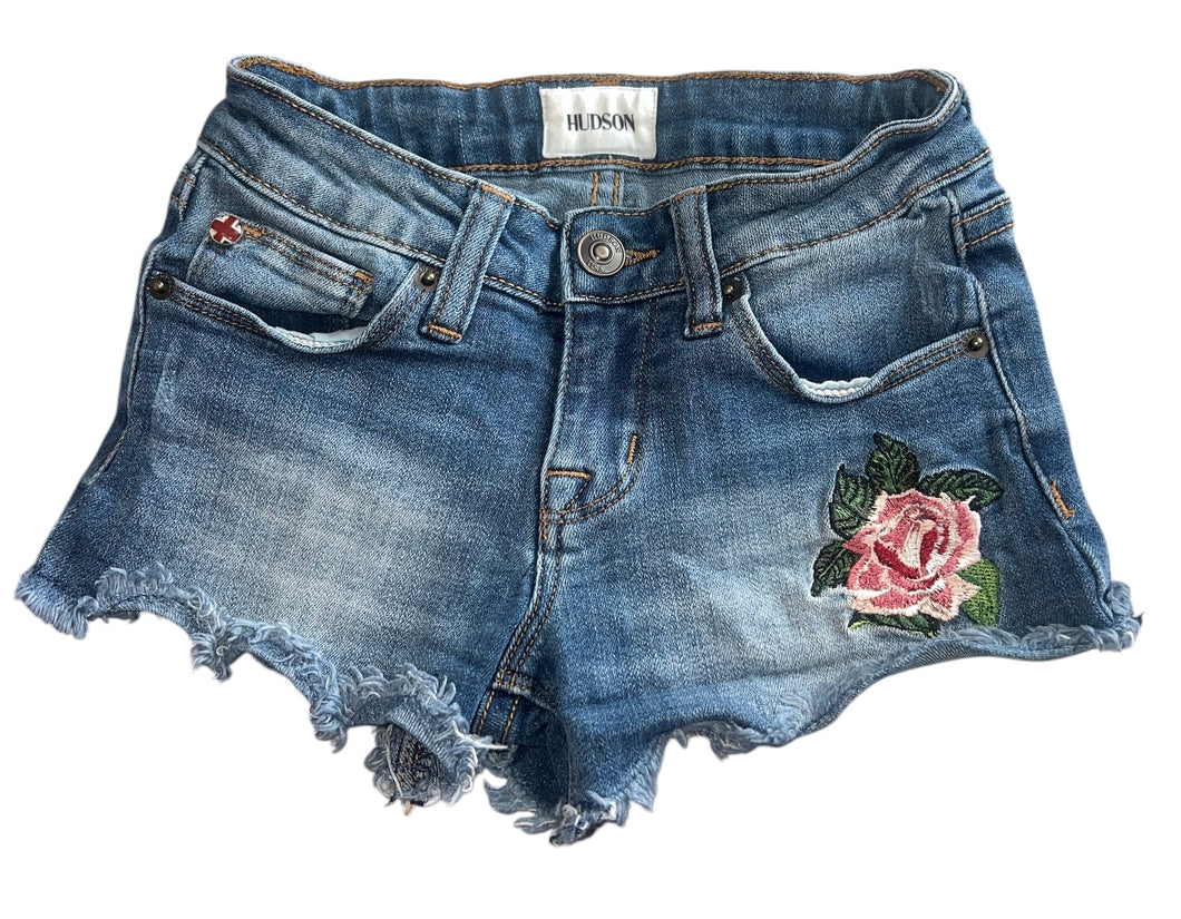 Hudson girls rose embroidered jean shorts 7