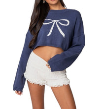 Edikted juniors cropped bow sweater XS/S NEW