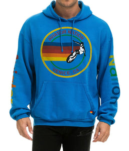 Aviator Nation unisex neon blue logo hoodie sweatshirt M