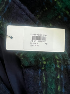 Molly Bracken women’s checked woven wool blend blazer jacket XS NEW