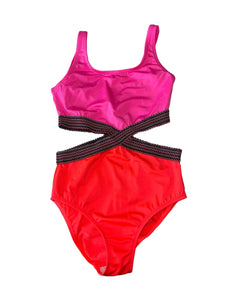 Nessi Byrd Kids girls neon monokini 1pc swimsuit 12