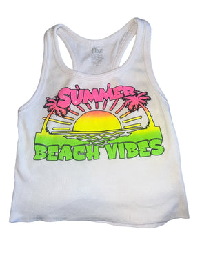 Flowers By Zoe girls Summer Beach Vibes cropped tank M(8-10)