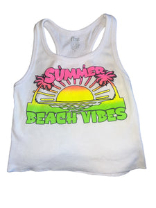 Flowers By Zoe girls Summer Beach Vibes cropped tank M(8-10)