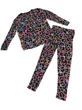 Pixie Lane girls 2pc leopard splatter pants set 9-10