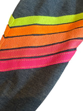 Aviator Nation women’s neon chevron stripe bolt cropped sweatshirt XS