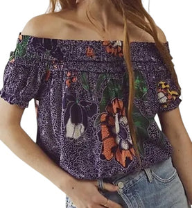 Free People women’s Suki off the shoulder floral top XS