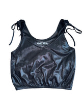 Katie J NYC juniors Allison metallic black cropped tank top XS