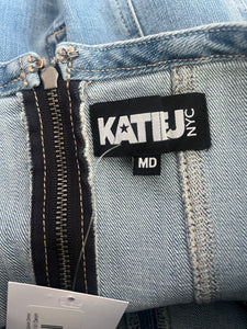 Katie J NYC junior Rome strapless denim dress M NEW