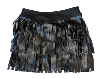 Random Hearts girls faux leather fringe mini skirt 5 NEW
