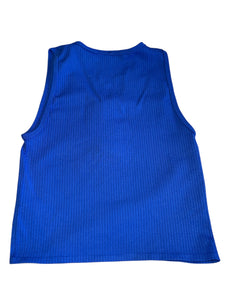 Suzette Collection girls snap henley cropped tank top M/L