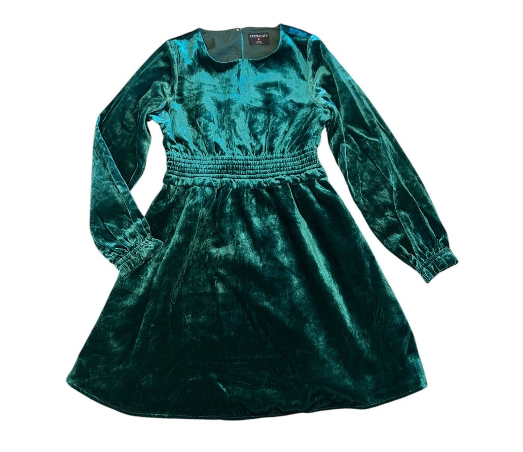 Crewcuts girls smocked velvet dress 8