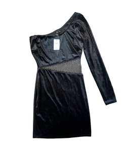 Windsor Junior/womens one sleeve rhinestone mesh cocktail dress S New Windsor Junior/womens one sleeve rhinestone mesh cocktail dress S New