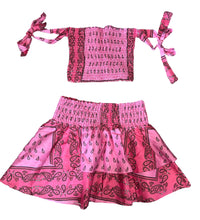 Theme girls 2pc smocked crop top & skirt set L(14)