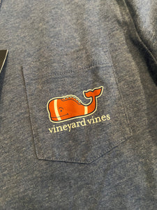 Vineyard Vines boys long sleeve football whale pocket tee M(12-14) NEW