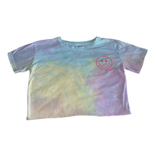 US Apparel women’s/juniors tie dye happy face cropped tee XS
