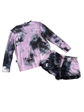 Pixie Lane girls 2pc tie dye step hem top & shorts set 9-10