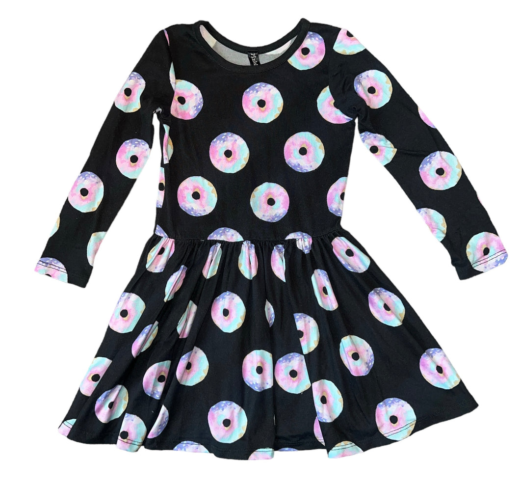 Pixie Lane girls long sleeve skater donut print dress 4
