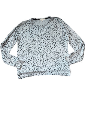 PJ Salvage women’s leopard cozy knit pullover top XS