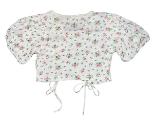 Katie J NYC juniors Alyssa floral cropped top S