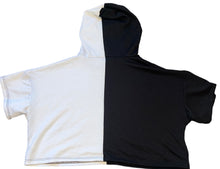 Cheryl Creations Kids girls colorblock cropped short sleeve hoodie top XL(14)