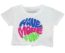 Prince Peter girls Have More Fun graphic distressed cropped tee M(10-12)